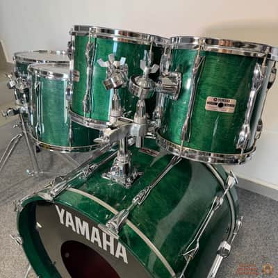 Yamaha Recording Custom 22,10,12,14,15 Drum Kit 1990s - Deep Aqua image 2