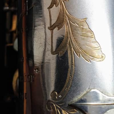 Pierret Vibrator Alto Saxophone with Virtuor 1930s silver / gold plated image 3