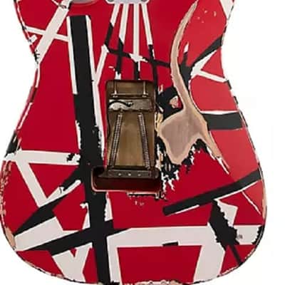 EVH Striped Series Frankie Electric Guitar. Red/White/Black Relic image 2