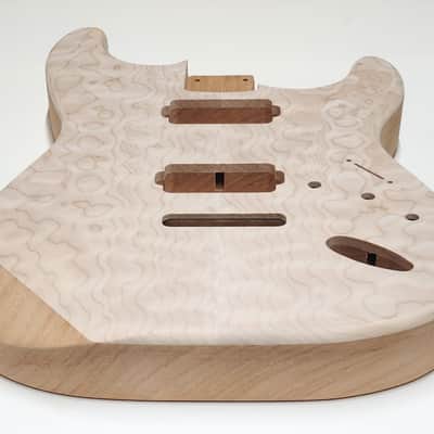 Shepard Custom Guitars Custom Stratocaster Body Semi-hollow Backroute F Hole Optional Quilted Maple Top On 1pc Mahogany 2026 - Unfinished image 4
