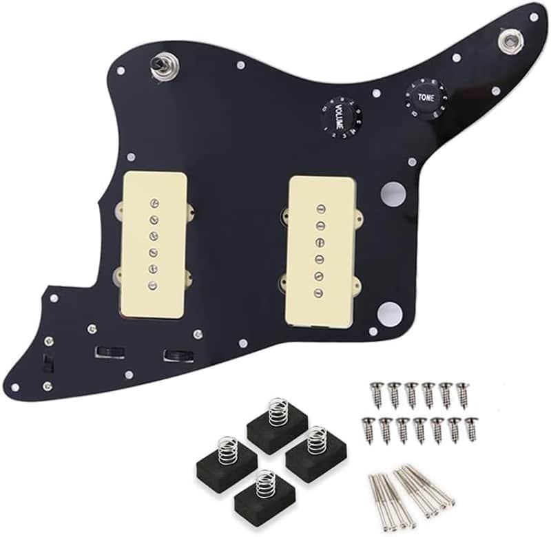 Loaded Guitar Pickguard Prewired Wiring Harness for Jazzmaster Electric Guitar with JM Pickups (Black) image 1