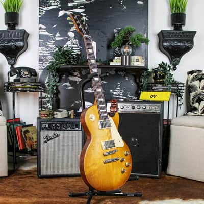 Preowned 2017 Gibson Les Paul Tribute Electric Guitar - Satin Faded Honey Burst w/ Gator Hardshell Case image 4