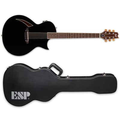 ESP LTD TL-6 Black Thinline Acoustic-Electric Guitar + Hard Case TL6 TL 6 image 1