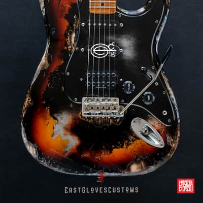 Fender Stratocaster HSS Deluxe Series Sunburst Heavy Aged Relic by East Gloves Customs image 12