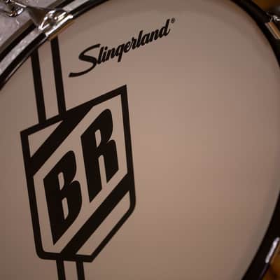 SLINGERLAND BUDDY RICH 5 PIECE SIGNATURE DRUM KIT No.2, NASHVILLE BUILT WITH FULL HARDWARE PACK AND SOLID SHELL SNARE DRUM, WHITE MARINE PEARL (PRE-LOVED) image 6