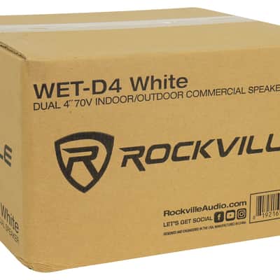 (2) Rockville WET-D4 White Indoor/Outdoor Commercial/Restaurant/Bar 70V Speakers image 11