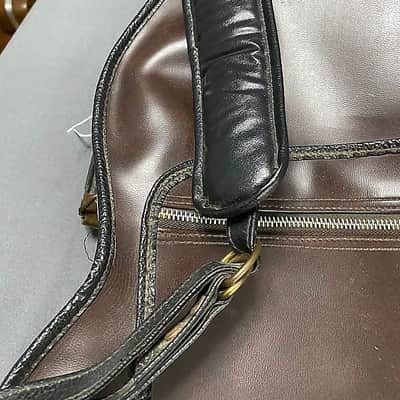 Manny's Victoria Luggage Premium Faux Leather Gig Bag.. fits Casino, Gibson Es bodies 1960s-1970s - Faux Leather Brown.. Green padded Felt liner image 6