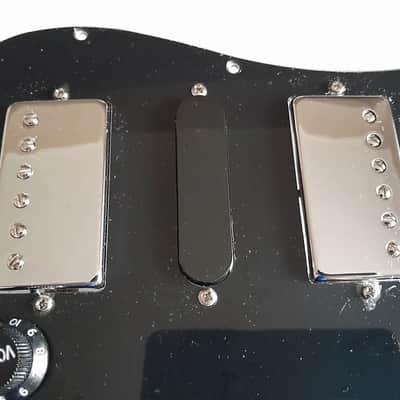 Handmade prewired HSH neodymium Strat pickguard with HB split switch TR BL and mid PU cutoff switch. PAF style HB's. image 10