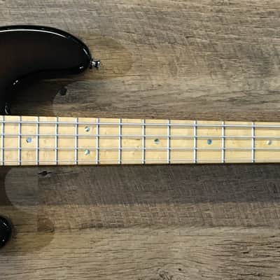 Valley Guitars Warmoth Custom Shop PJ Transparent Black Sunburst Finish Flamed Top Electric Bass Guitar image 2