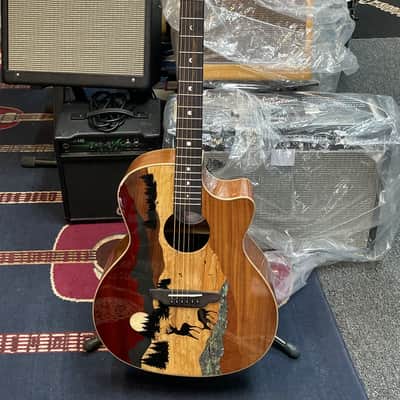 Luna Vista Bear Acoustic-Electric with Case 2010s - Natural image 2