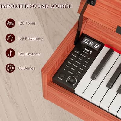 88 Key Weighted Keyboard Piano with Thick Triangular Metal Stand Beginner Digital Piano Full Size Heavy Hammer Weighted Action Electric Piano Keyboard with Bluetooth & MIDI Black image 3