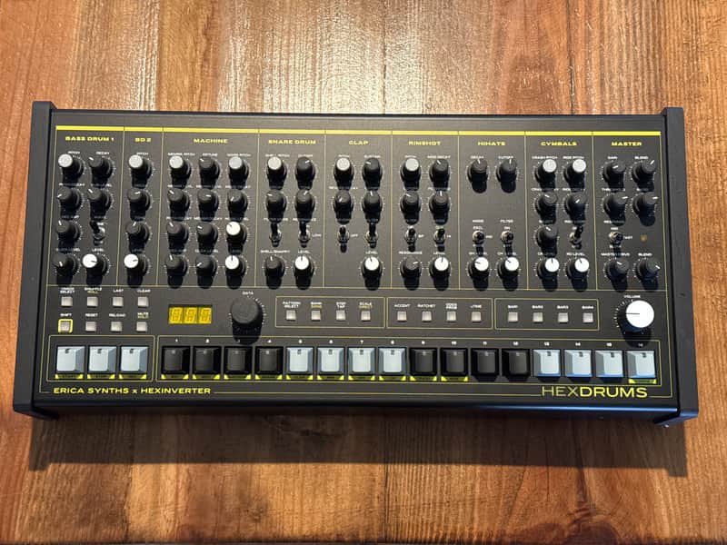 Erica Synths HexDrums 10-Voice Desktop Drum Machine 2026 - Present - Black image 1