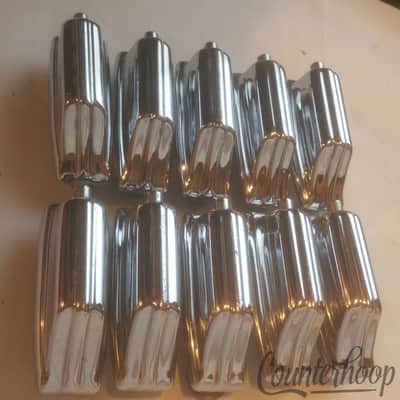 *Rogers 10x Beavertail Bass Drum Lugs Chrome Powertone Set Vintage 60s USA Hex* image 2