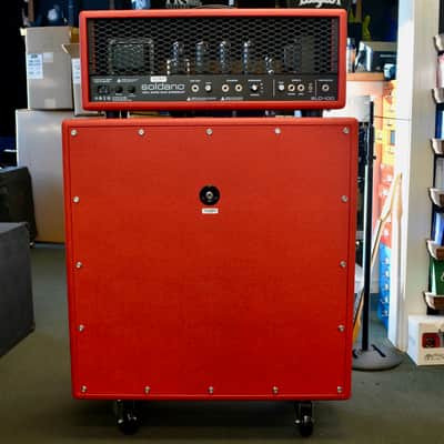 Soldano SlO-100 w/ matching 4x12 Cab British Garnet Bronco/Cane Grill//Creamback image 3