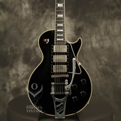 1957 Gibson Les Paul Custom Black w/original Bigsby + "Fretless Wonder" HANG TAG image 2