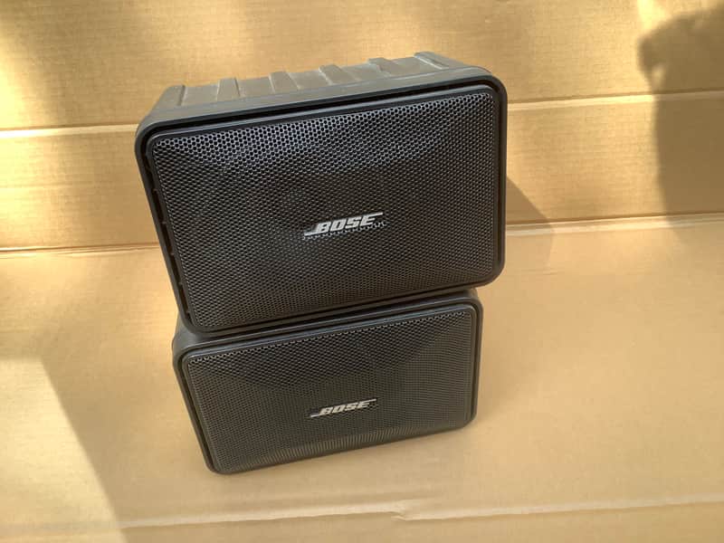 Bose Model 101 Music Monitor Speakers USA made vintage Black stereo SET Indoor/ Outdoor image 1