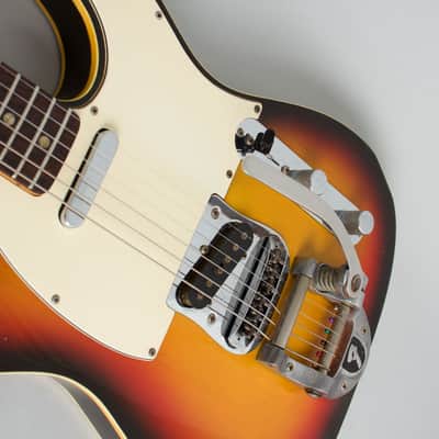 Fender  Telecaster Custom with Bigsby Solid Body Electric Guitar (1969), ser. #191930, black gig bag case. image 11