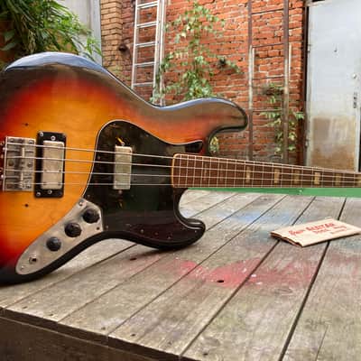Vintage rare Japan Gneco Greco Jazz Bass matsumoku Maxon pickups 1974 Sunburst image 3