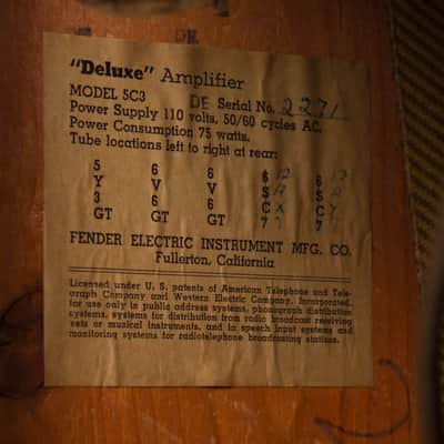 Fender Deluxe Model 5C3 Tube Amplifier (1954), ser. #2271. image 4