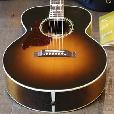 LEFTY! 2008 Gibson CJ-165 Left-Handed Acoustic/ Electric Mini Jumbo Guitar Vintage Sunburst + OHSC & Papers image 2