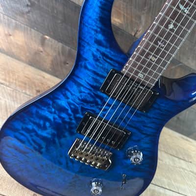 PRS Wood Library Custom 24 Quilt Top Brazilian Rosewood Fretboard - Aquamarine W/Blue Back 411448 image 3