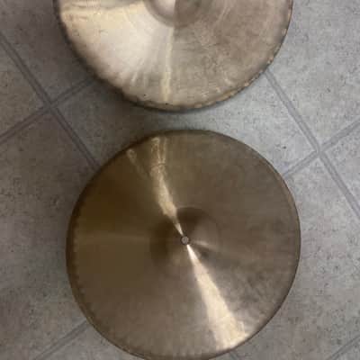 Paiste 14” 404 "Brown/ black Label" Heavy Hi-Hat Cymbals (Pair) 1980 - 1985 - Traditional image 2