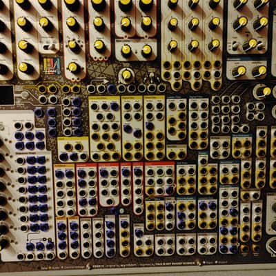 TINRS Fenix IV Modular Synth bamboo, stand, lots of cables image 5