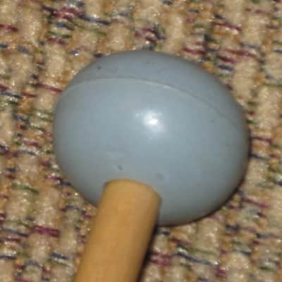 one pair of new old stock near A+ Mike Balter MB6B (6B) Hard Keyboard Mallets - 1" diameter Oval Gray Rubber HEADS and Natural Birch HANDLES (for Xylophone, Bells) mid to late 1990s (+ packaging) Unwound Series image 16