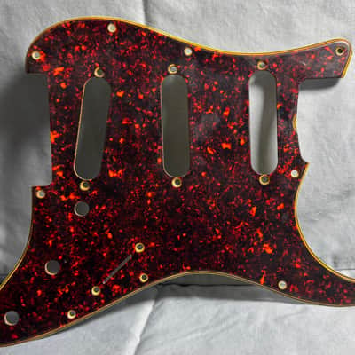 Fender Stratocaster Pickguard Celluloid Nitrate Relic Aged RI 63 . 64 , 60's - Red Tortoise image 1