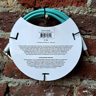 Pig Hog 10ft Right-Angle Instrument Cable - Seafoam Green image 2