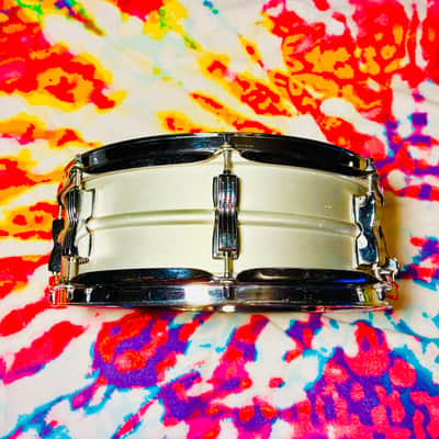 Ludwig L-404 Acrolite 5x14" 8-Lug Aluminum Snare Drum with Rounded Blue/Olive Badge 1979 - 1993 - Gray image 3