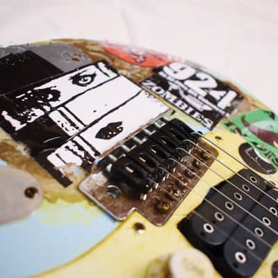 Billie Joe Armstrong Blue Electric Guitar BJ Replica Relic and Gig Bag Green Day image 6