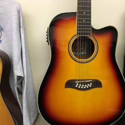 Oscar Schmidt OD312CE-TS 12-String Dreadnought w/ Electronics Tobacco Sunburst