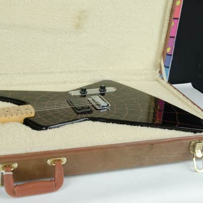 Used Turbo Electrics Spider Web Decal Explorer Style Guitar, Made by Cort, Hard Case image 11