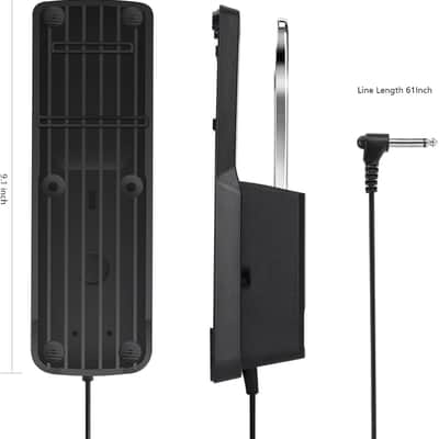 Sustain Pedal, Sustain Pedal for Keyboard Universal, Premium Piano Pedal for Keyboard with Polarity Switch for MIDI Keyboards, Digital Pianos, Yamaha, Casio and More, 1/4'' Input Plug image 2