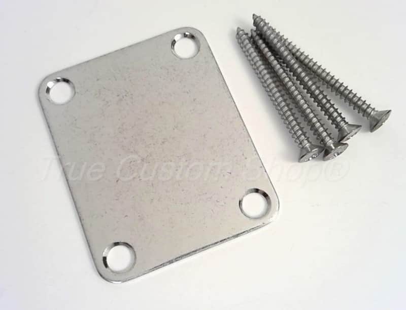 True Custom Shop® Aged Relic Modern Neck Plate & Screws for Fender Strat Tele image 1