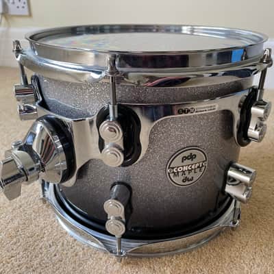PDP Concept Maple 8-Piece Shell Pack - Silver to Black Sparkle Fade (Upgraded Double Kick Drum Setup) image 17