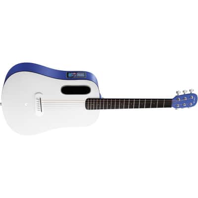 Lava Music L9200005 ME Play 36” Acoustic / Electric Guitar With Gig Bag, Deep Blue / Frost White image 1