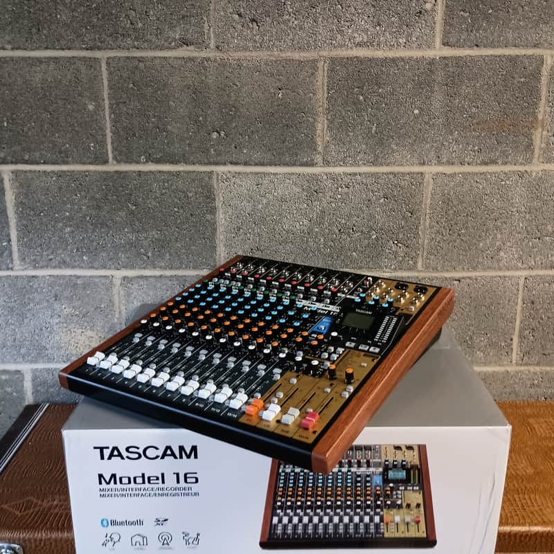TASCAM Model 16 Multitrack Recorder / Mixer / Audio Interface - Black with Wood Cheeks image 1