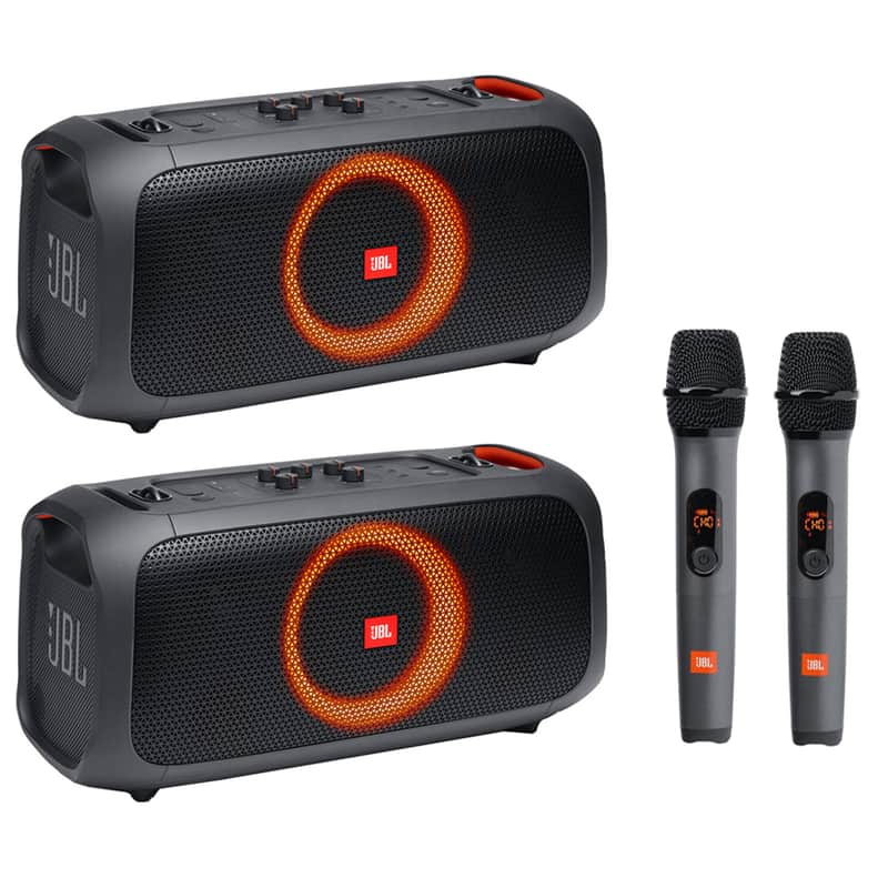 JBL PartyBox On-The-Go Portable Karaoke Party Bluetooth Speaker with Wireless Microphone (Pair) image 1