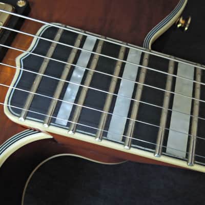 DYNAMIC Metropolitain VSB - Custom Thinline ES Jazz Guitar Exotic Amboyna Burl Top, Ebony Board image 5