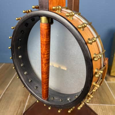 Starr Limited Edition 11" Cherry Rolled Brass Tone Ring 5-String Openback Banjo - Satin image 8