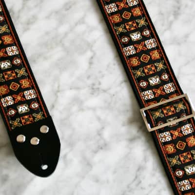Vintage 70s Rust 'Woodstock' Guitar Strap Replica image 2