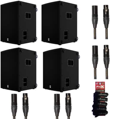 Yorkville Elite Big Boom Subwoofer Package 4xEL18S 3200 watt 18' Powered Subwoofer + Roland Gold XLRs image 1