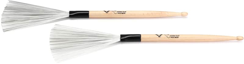 Vater Wire Tap Drumstick Wire Brush - 5A (2-pack) Bundle image 1