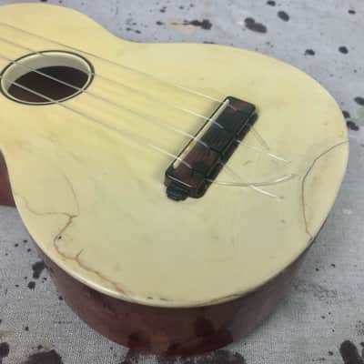 Vintage Maccaferri Islander Ukulele Red MOTS-Plastic 1960's White Poor Condition image 8