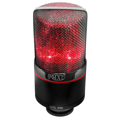 Liquid Audio - MXL 990 Blaze LED Studio Quality Condenser Microphone Bundle w/Pig Hog PHM10 8mm Mic Cable, Pop Filter Polishing Cloth image 4
