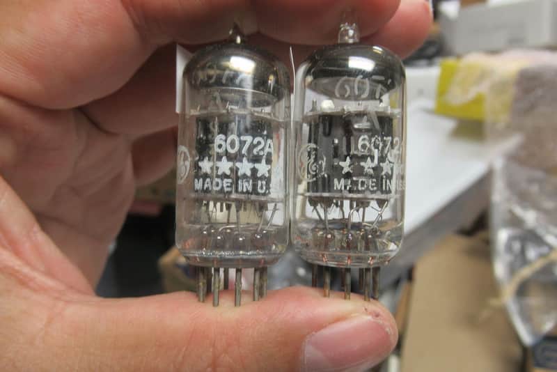 G.E 5-star 6072A Tube w Black Plates Tested Strong 12AY7 1950 image 1