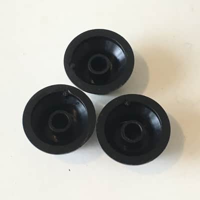 3 Black Vintage Fender Japan Strat MIJ Stratocaster Knobs Guitar Relic No Spokes image 5