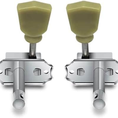 Vintage Guitar String Tuning Pegs Tuning Machines Tuning Keys Machines Heads Tuners Compatible with Les Paul LP SG Style Electric Guitar 3 Left 3 Right, Chrome with Tulip Button. image 3
